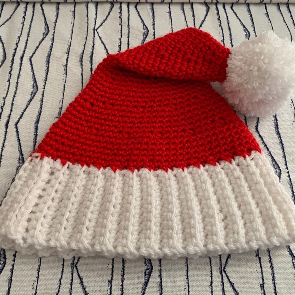 ⭐️Hand Crocheted Children's Christmas Santa Beanie